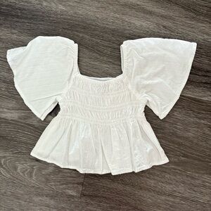 Girls Old Navy Elegant White Puff Sleeve Top Size XS
